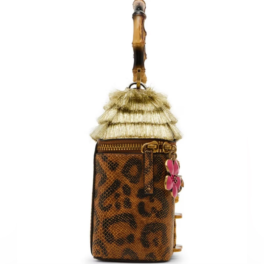 NWT Betsey Johnson, the Tiki Chic Bar Satchel Bag. 🛖 🍹 🏝️ - Picture 4 of 11